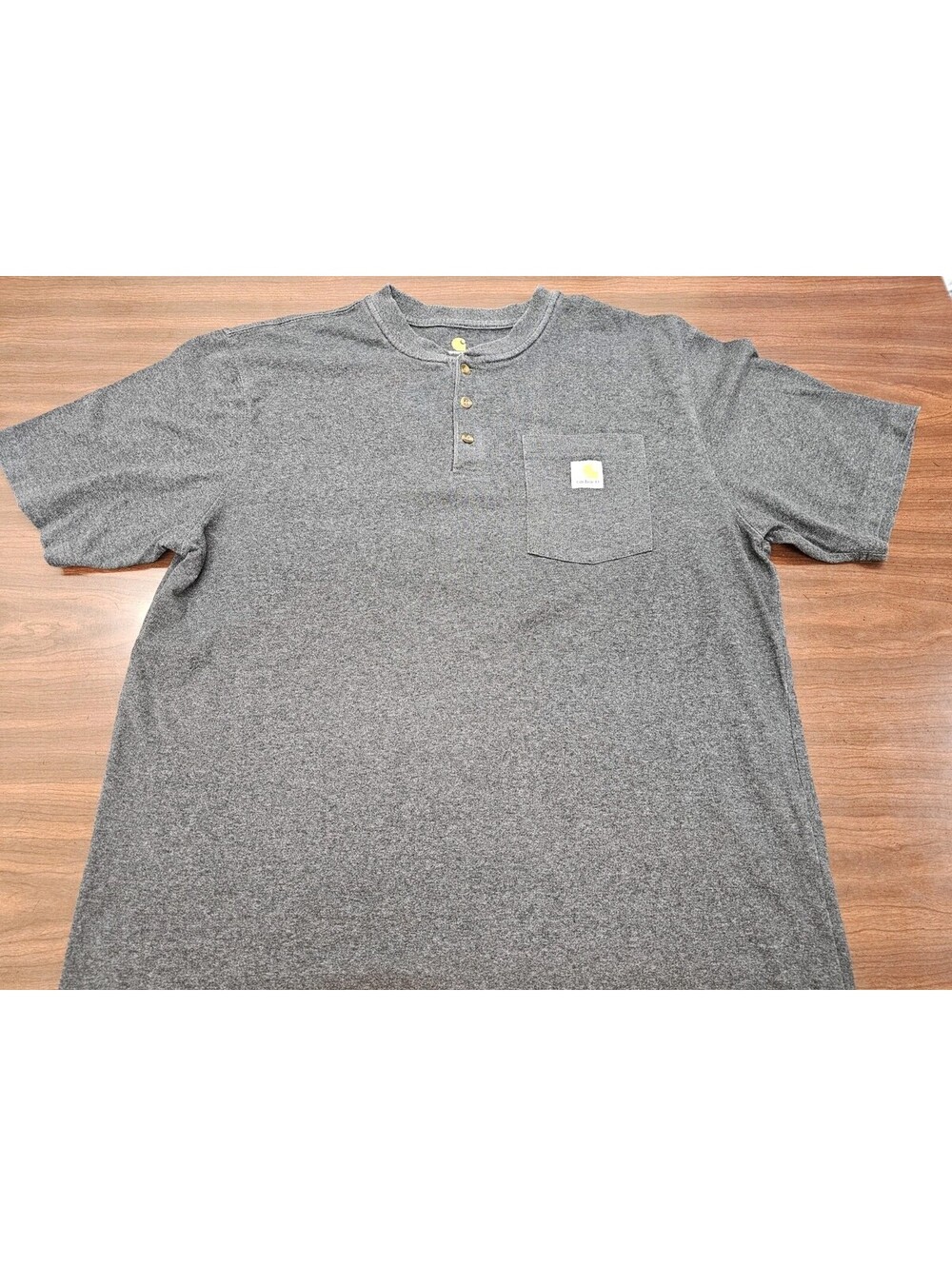 Carhartt Men's Gray Henley Short Sleeve T-Shirt Original Fit Size Large Workwear